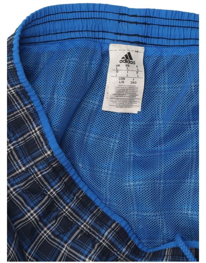 Adidas Short de Bain Homme Grand Bleu Marine à Carreaux Polyester