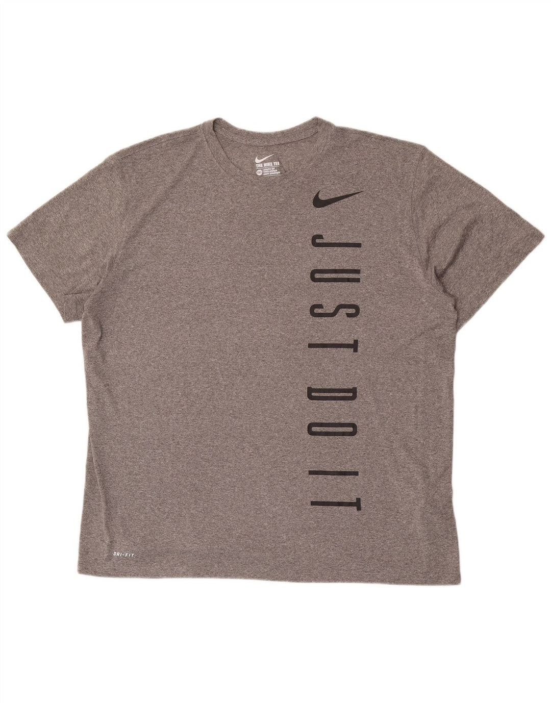 Nike Mens Dri Fit Graphic T-Shirt Top 2XL Gris Polyester