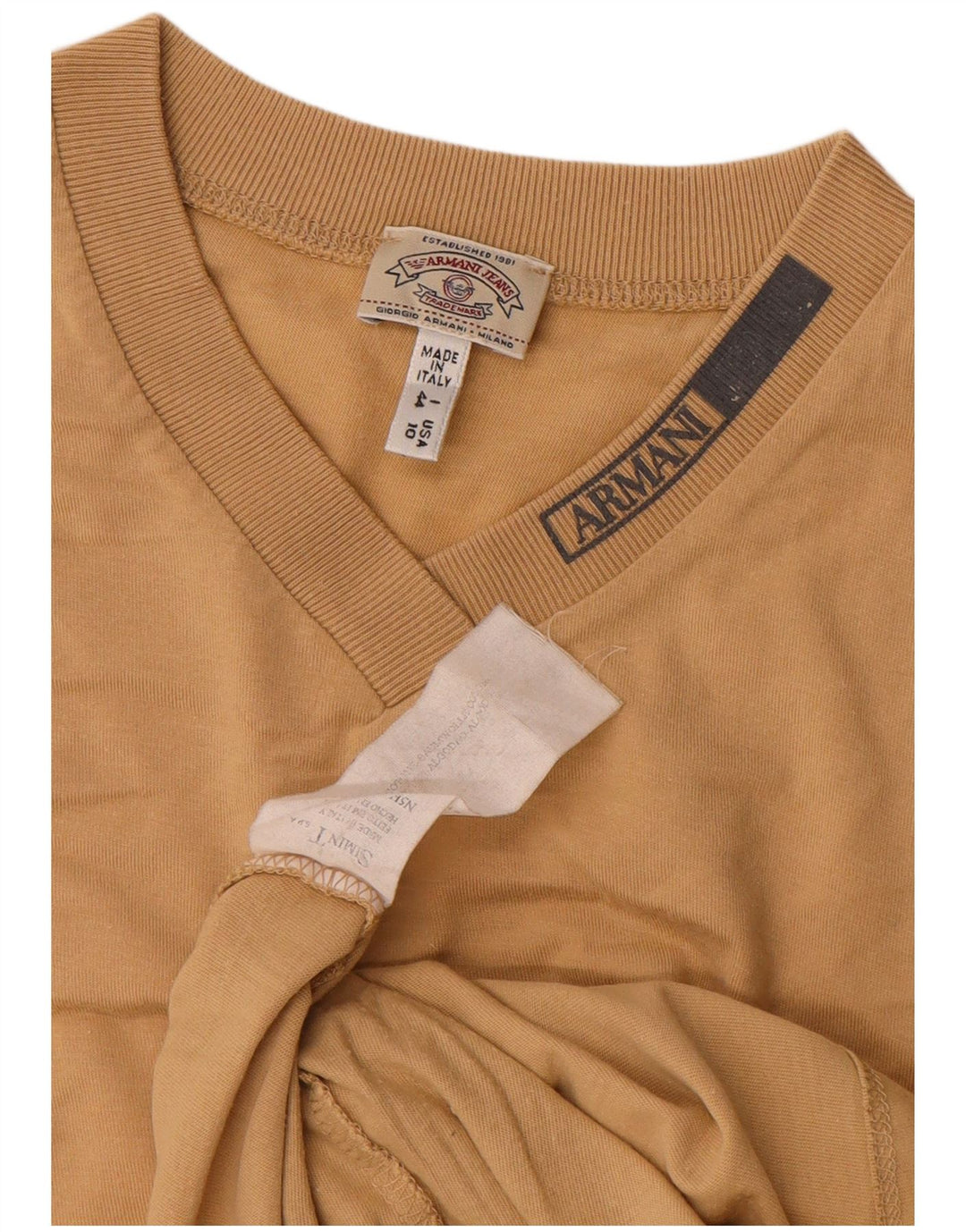 Armani Jeans T-Shirt Femme Top IT 44 Coton Beige Moyen