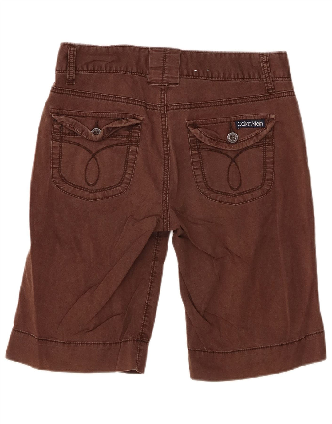 CALVIN KLEIN Short décontracté pour femme US 6 Medium W28 Marron Coton