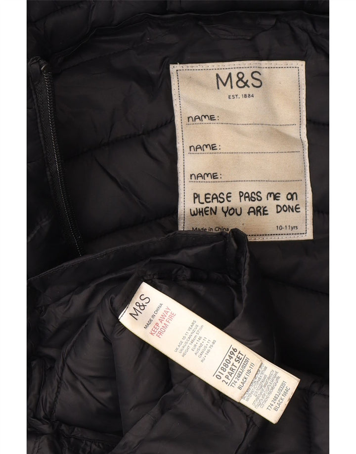 Marks & Spencer Manteau rembourré à capuche fille 10-11 ans Noir Polyamide