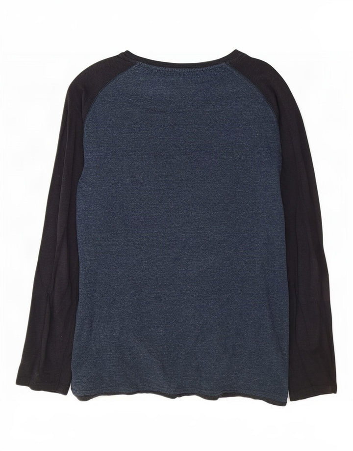 Fat Face Haut à manches longues pour homme en coton color block bleu marine Taille L