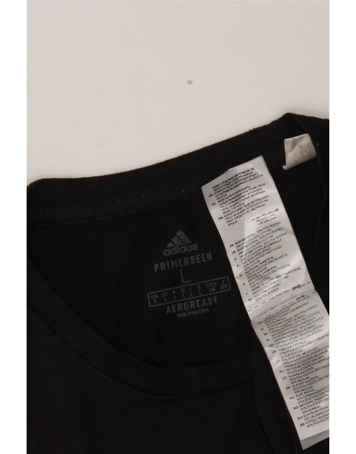 Adidas Hommes Aeroready Graphic Haut à manches longues Grand Noir Polyester