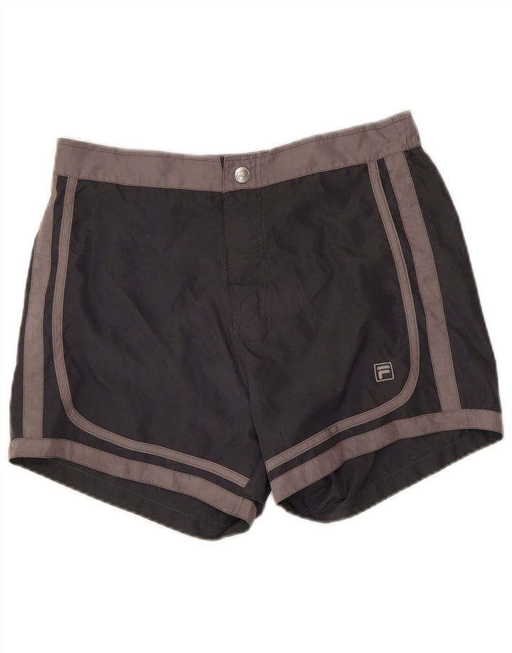 FILA Short de Bain Homme Petit Noir Polyester Colorblock