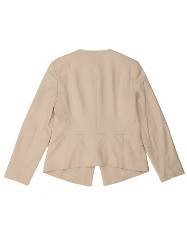 Topshop Veste blazer ouverte pour femme UK 44 Grand imprimé animal blanc cassé