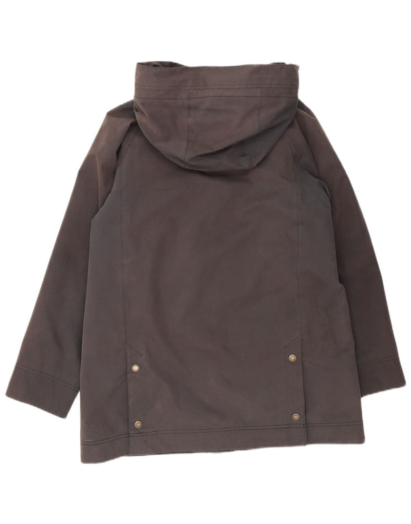 Barbour Veste Parka surdimensionnée à capuche pour femme UK 10 Petit coton gris