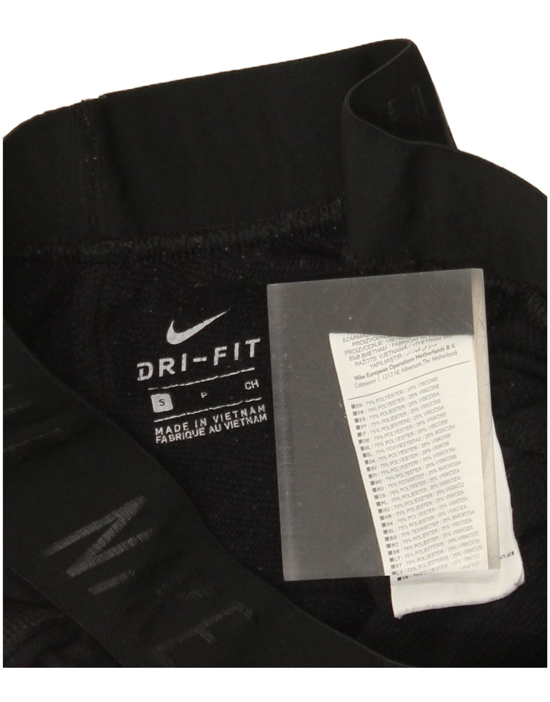 NIKE Pantalon de survêtement graphique Dri Fit pour femme UK 10 Small Noir