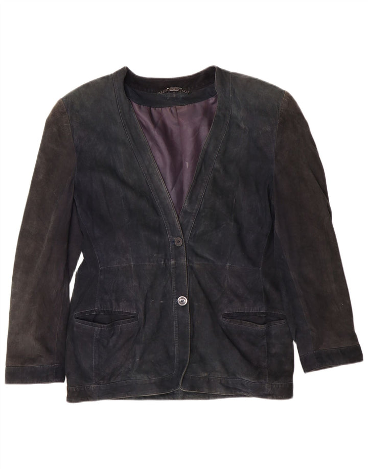 Nazareno Gabrielli Veste en daim pour femme IT 44 Bleu marine moyen