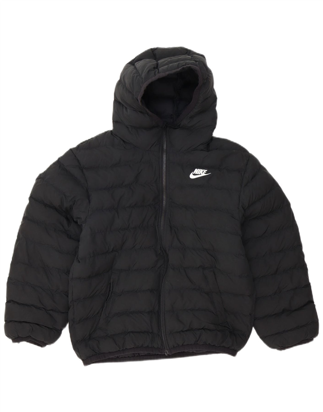 Nike Veste matelassée à capuche pour garçon 12-13 ans Large Noir Polyester