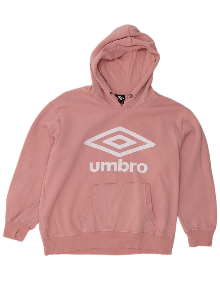 Umbro Pull à Capuche Graphique Homme Rose Moyen Coton