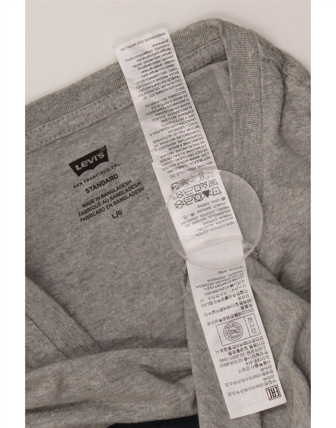 Levi's T-Shirt Standard Graphic Homme Large Gris Moucheté Coton