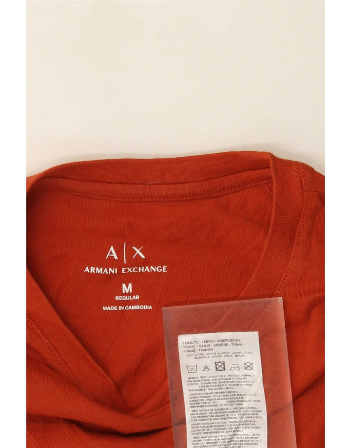 Armani Exchange T-Shirt Regular Fit Homme Orange Moyen Coton