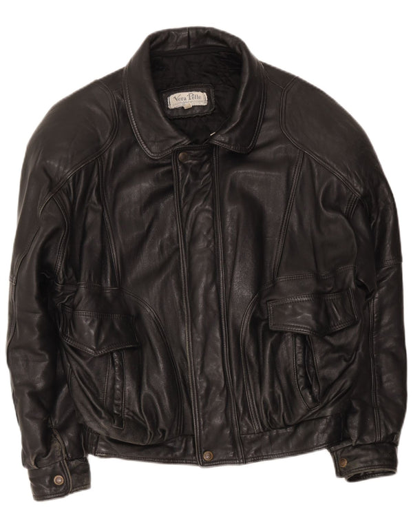 Lavorazione Artigiana Veste en cuir bomber pour homme UK 38 Medium Noir