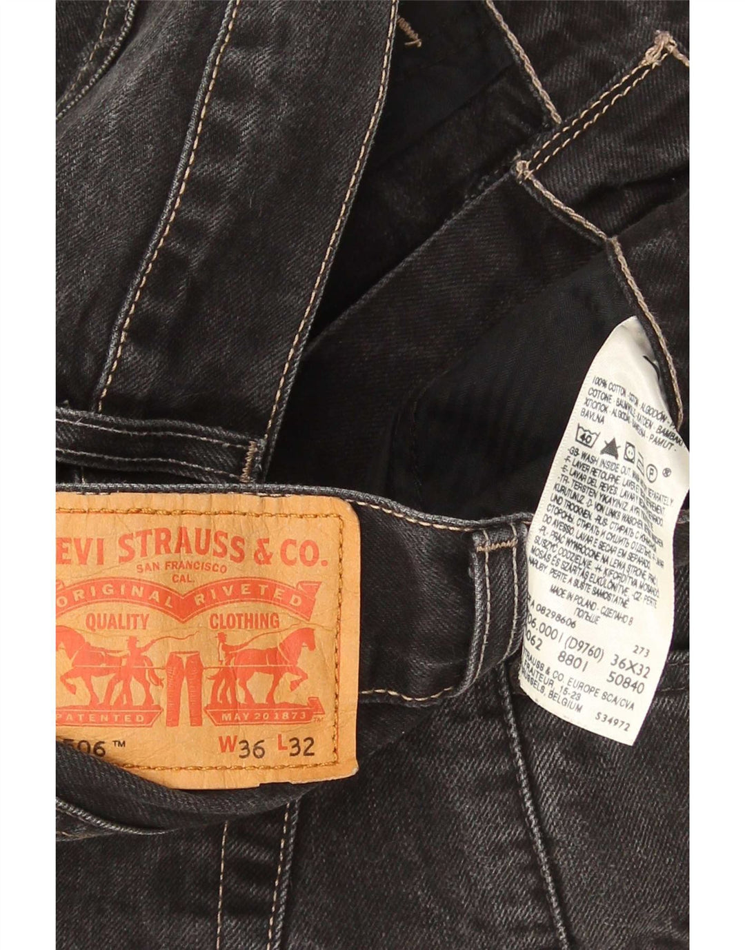 Levi's Jean Droit 506 Homme W36 L32 Noir