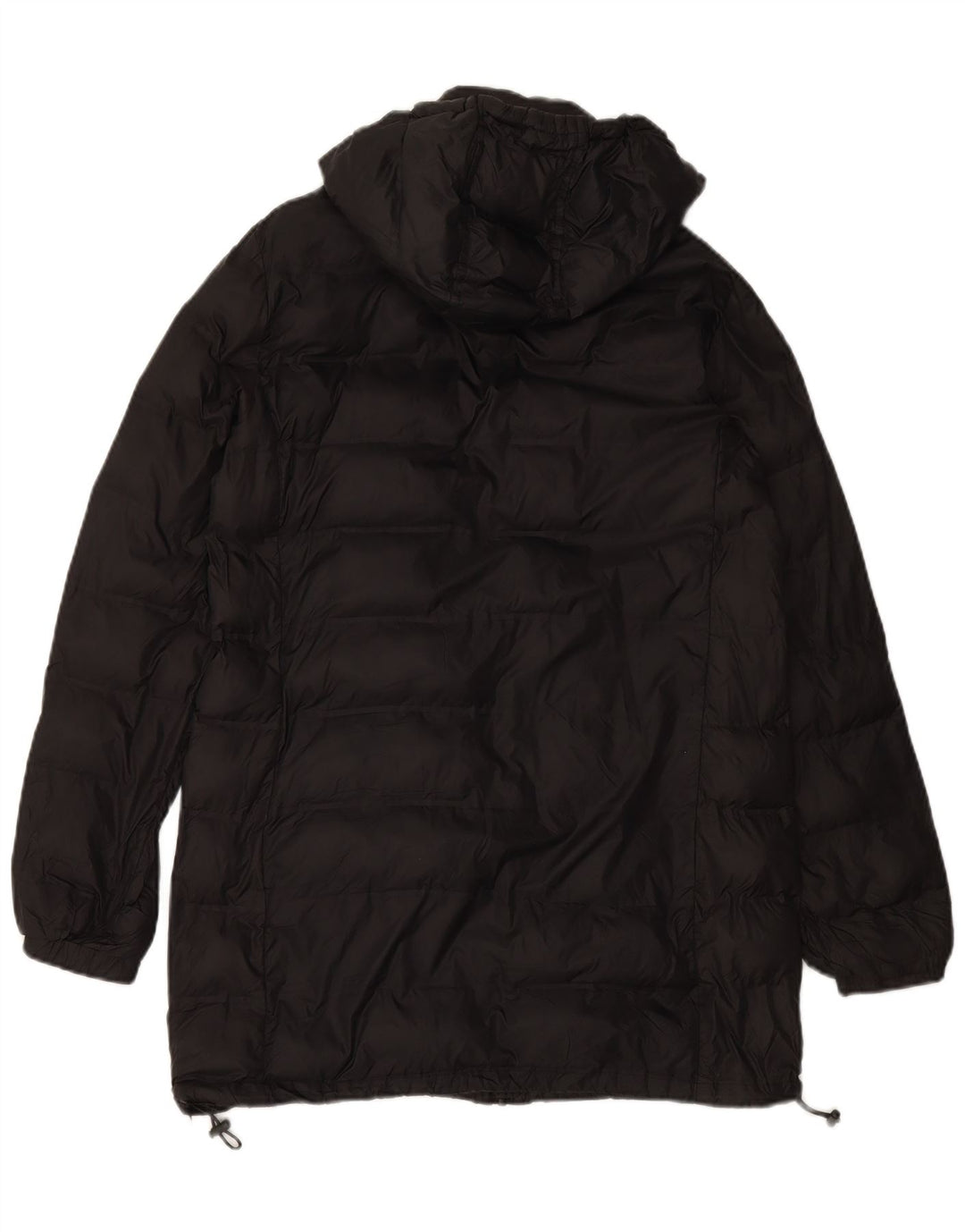 ZARA Manteau matelassé à capuche pour femme UK 16 Large Noir Polyester