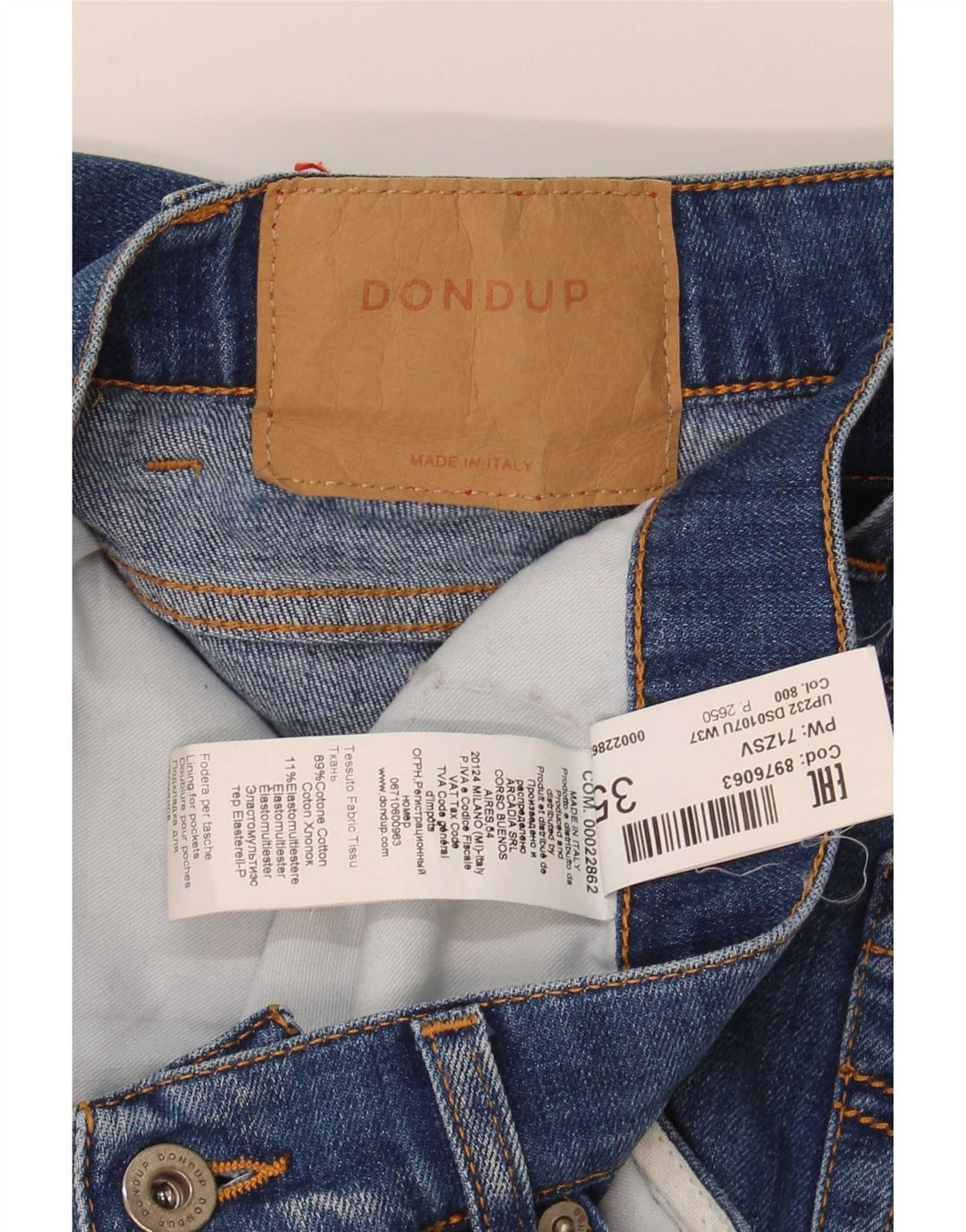 Dondup Jean slim vieilli W35 L33 en coton bleu pour homme
