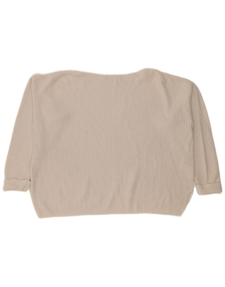 Marks & Spencer Pull surdimensionné à col rond pour femme UK 18 XL Blanc