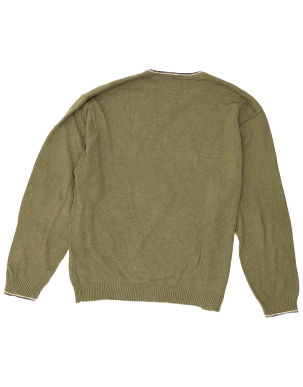 Chaps Pull Homme Coupe Regular Col V Pull XL Vert Coton