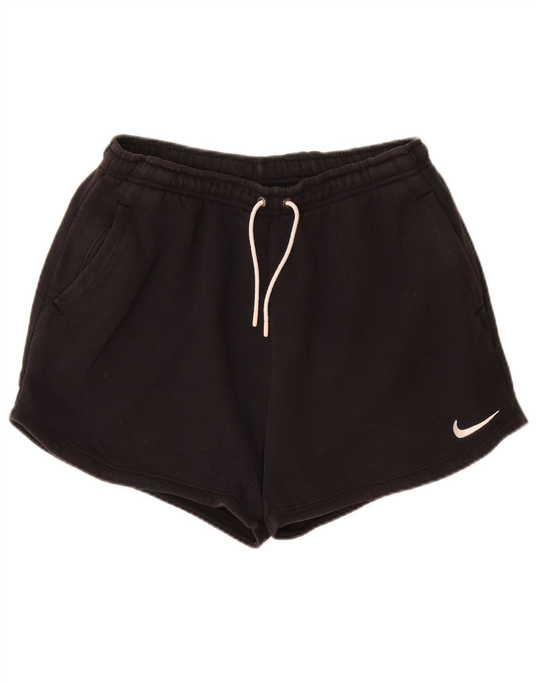 NIKE Short de sport coupe ample pour femme UK 12 en coton noir moyen