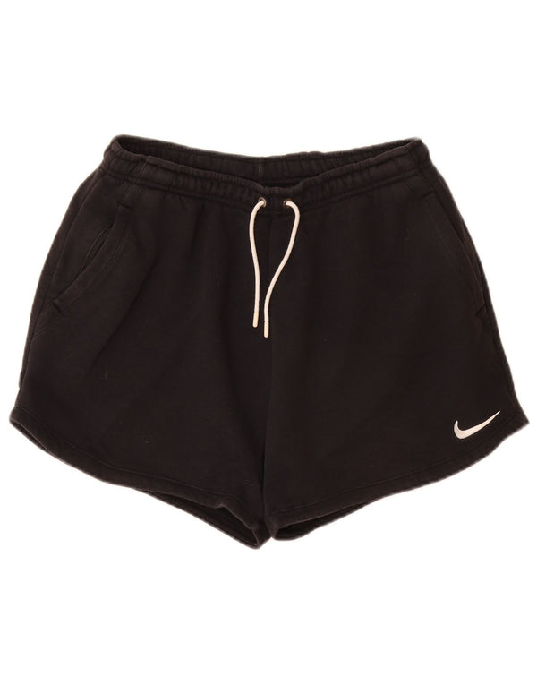 NIKE Short de sport coupe ample pour femme UK 12 en coton noir moyen