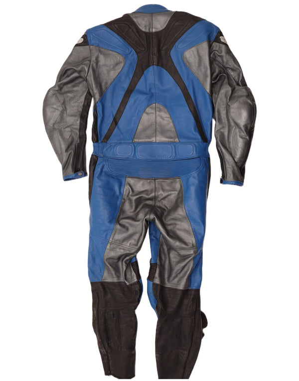 AXO Mens Racer Graphic Leather Jumpsuit IT 56 2XL  Blue Colourblock Leather