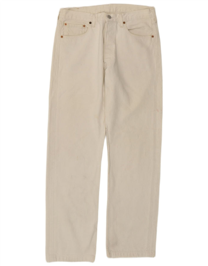 Levi's Jean Droit 501 Homme Blanc W34 L31 Coton