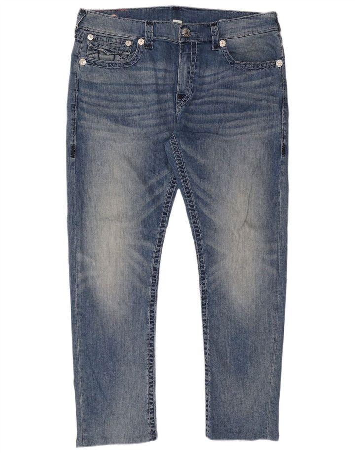 True Religion Jean Slim Homme W40 L31 Bleu Coton