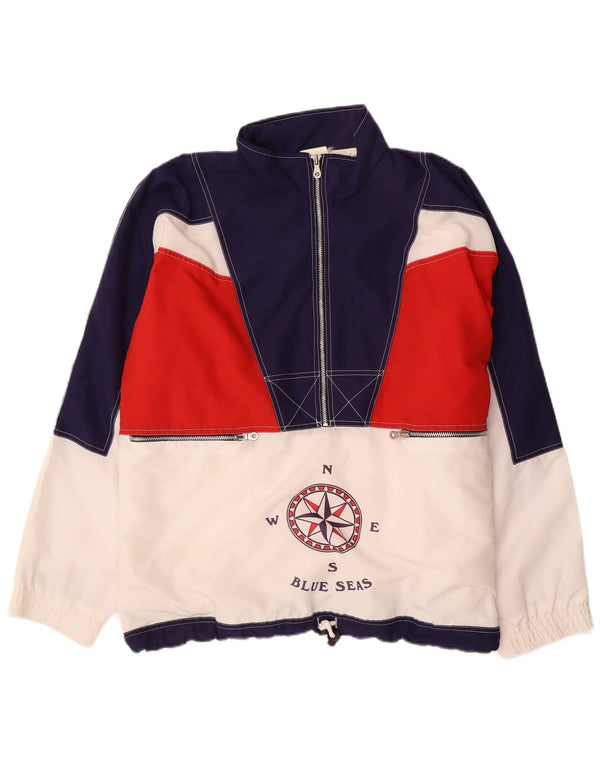 vintage Mens Graphic Survêtement Top Jacket UK 42 XL Multicolore Polyamide