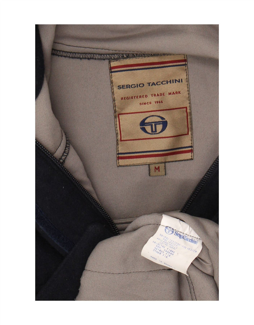 Sergio Tacchini Manteau coupe-vent pour femme UK 14 Medium Bleu Marine Polyester