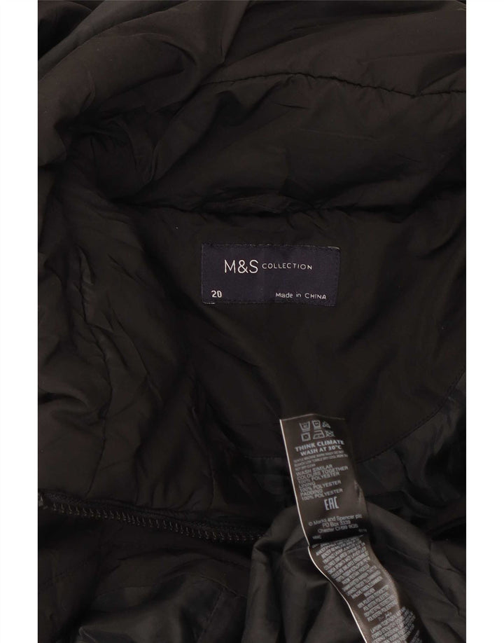 Marks & Spencer Manteau rembourré à capuche pour femme UK 20 2XL Noir Polyester