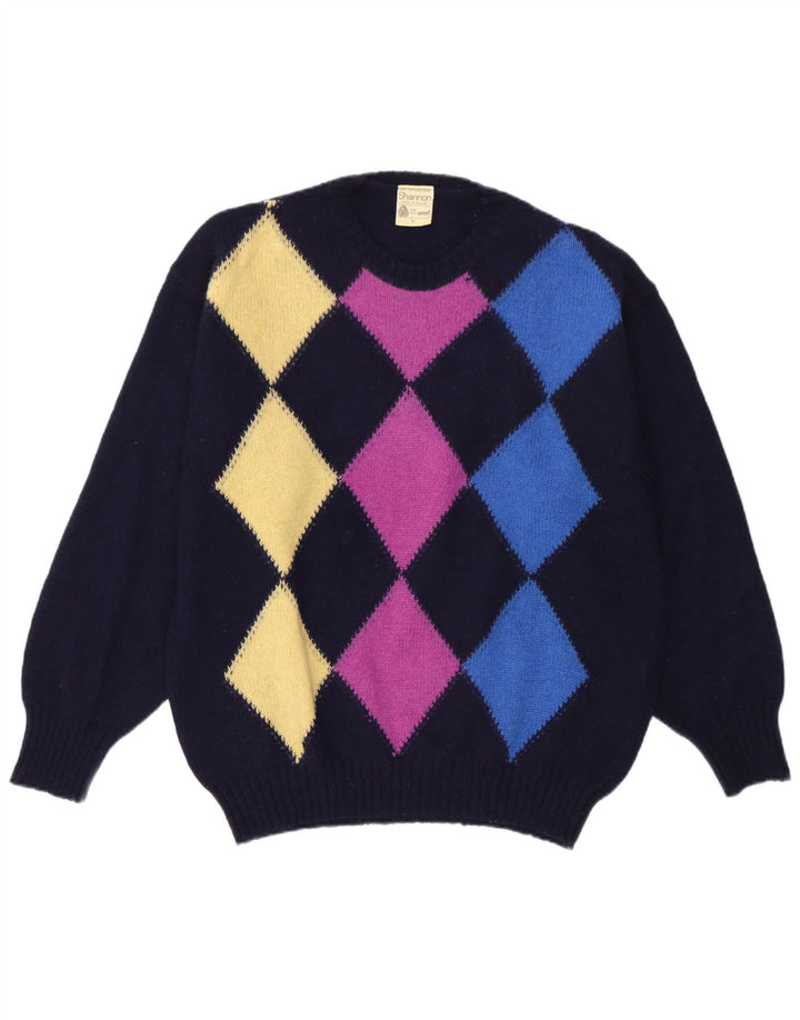Shannon Pull col rond pour homme Bleu marine Argyle/Diamant
