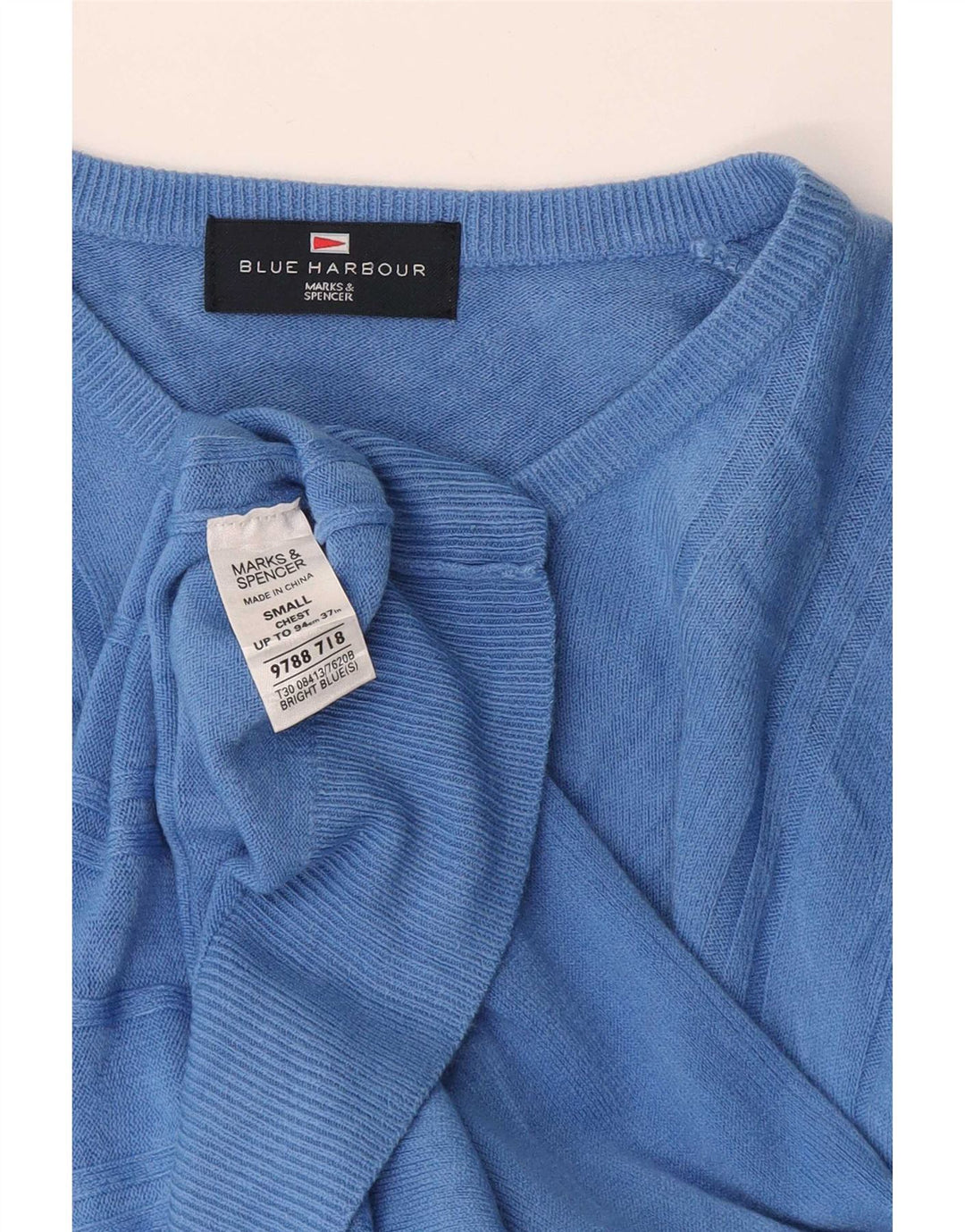 Marks & Spencer Pull à col en V Blue Harbour pour femme UK 10 Small
