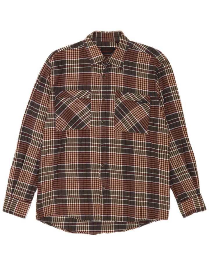 European Project Chemise en flanelle pour homme en coton à carreaux marron moyen