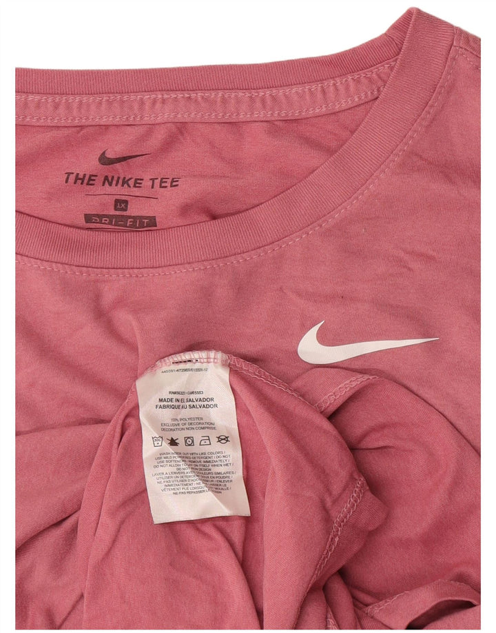 NIKE T-shirt Dri Fit pour femme UK 18 XL Rose Polyester