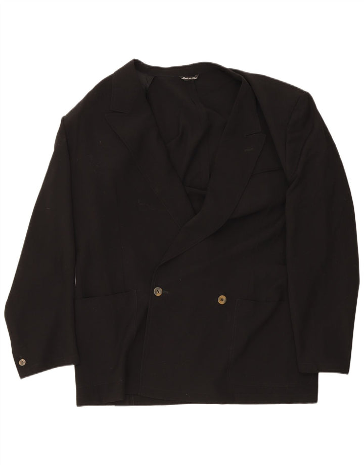 Pal Zileri Veste Blazer Double Boutonnage Homme IT 52 XL Laine Vierge Noire