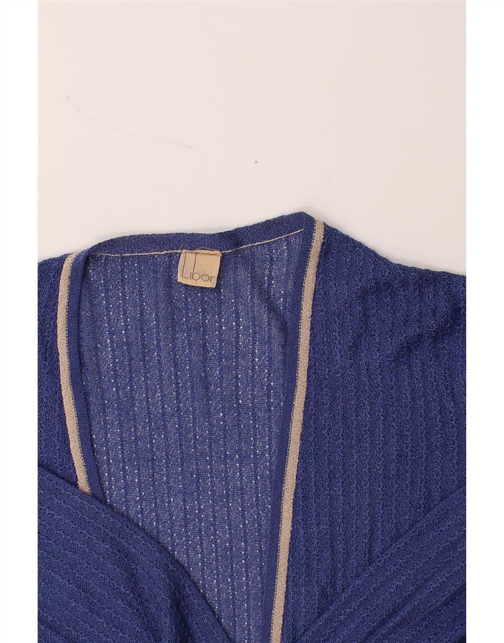 LIBOR Womens Cardigan Sweater UK 14 Large Blue Vintage Libor and Second-Hand Libor from Messina Hembry 