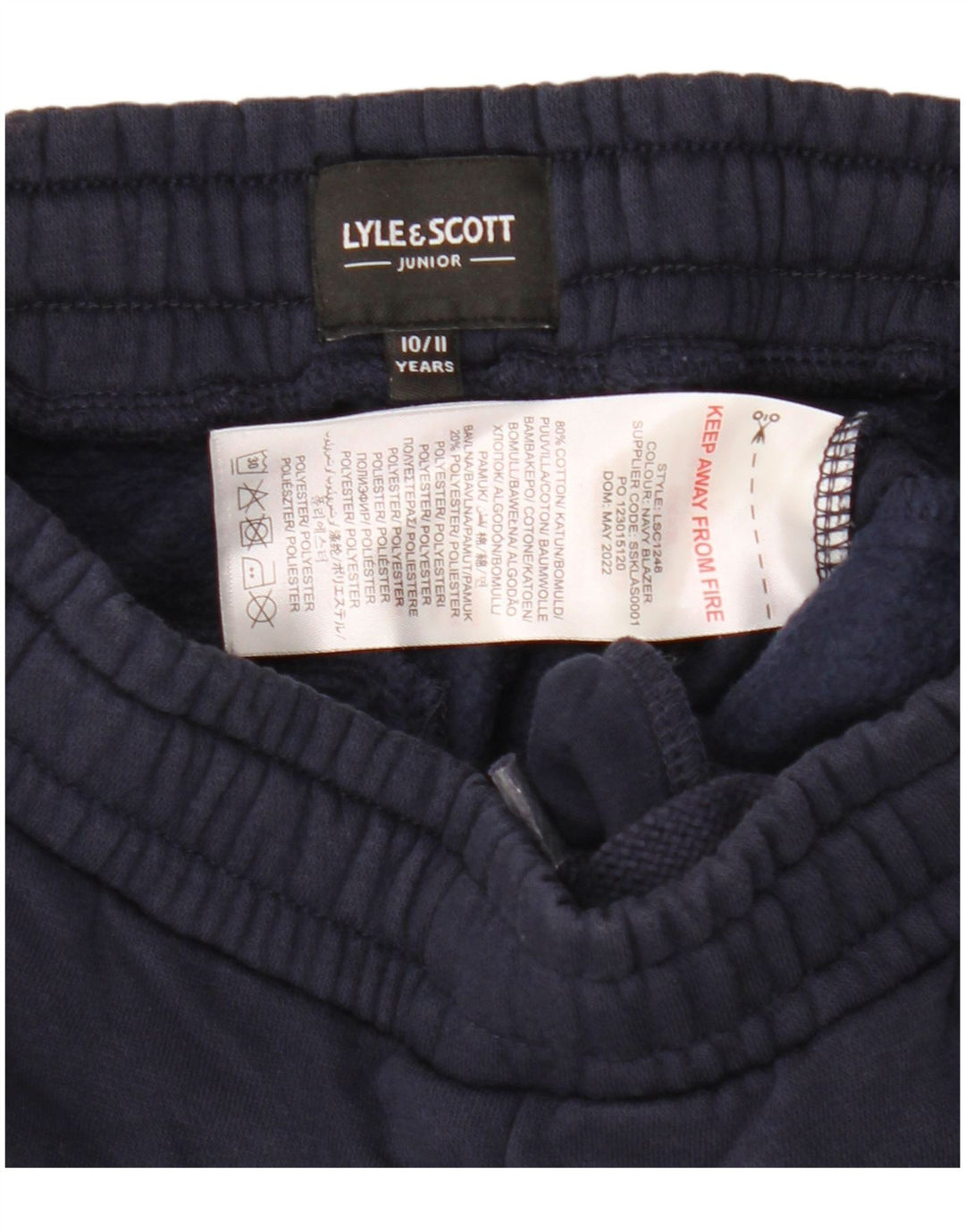 Lyle & Scott Pantalon de survêtement pour garçon 10-11 ans Bleu marine Coton