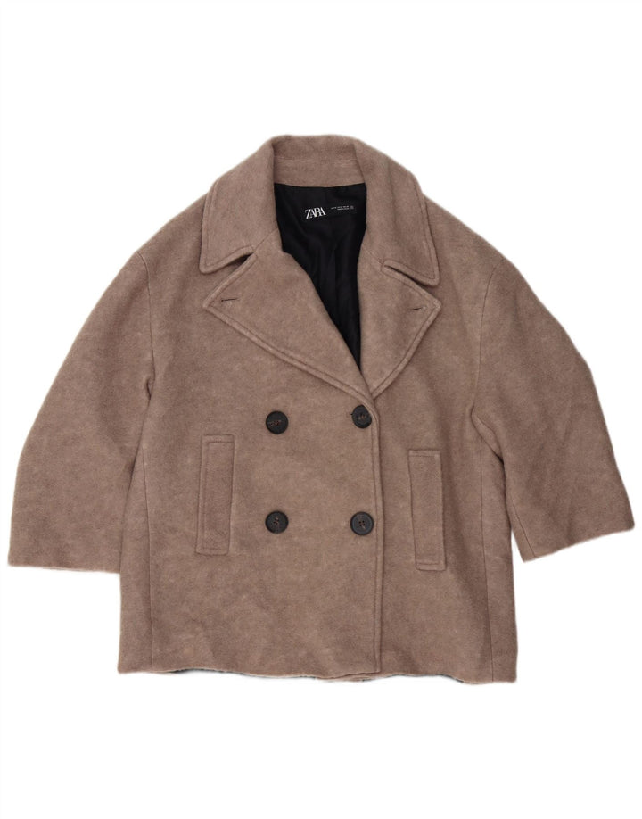 ZARA Caban surdimensionné pour femme UK 14 Gris moyen