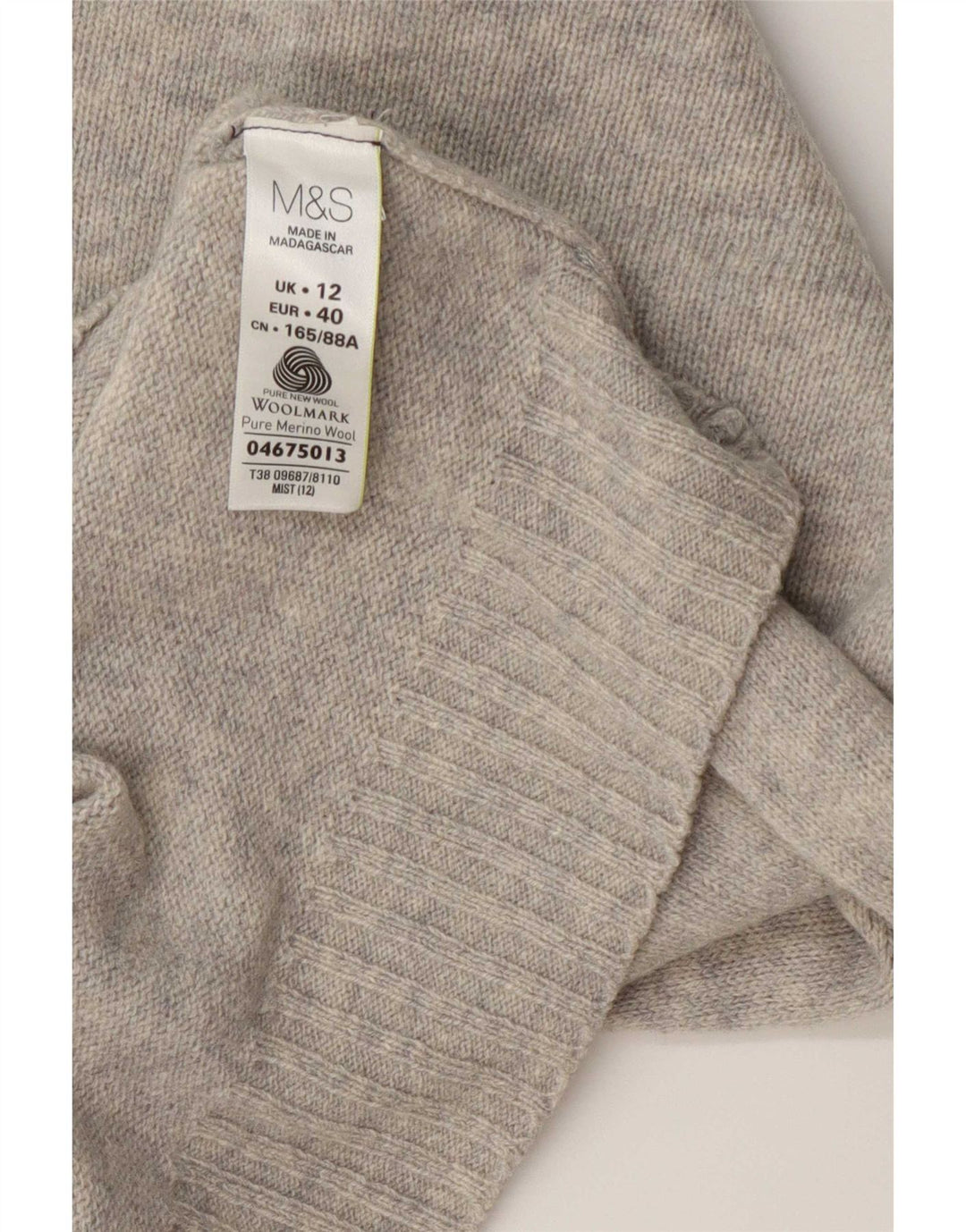 Marks & Spencer Pull col bateau pour femme UK 12 Bleu moyen moucheté