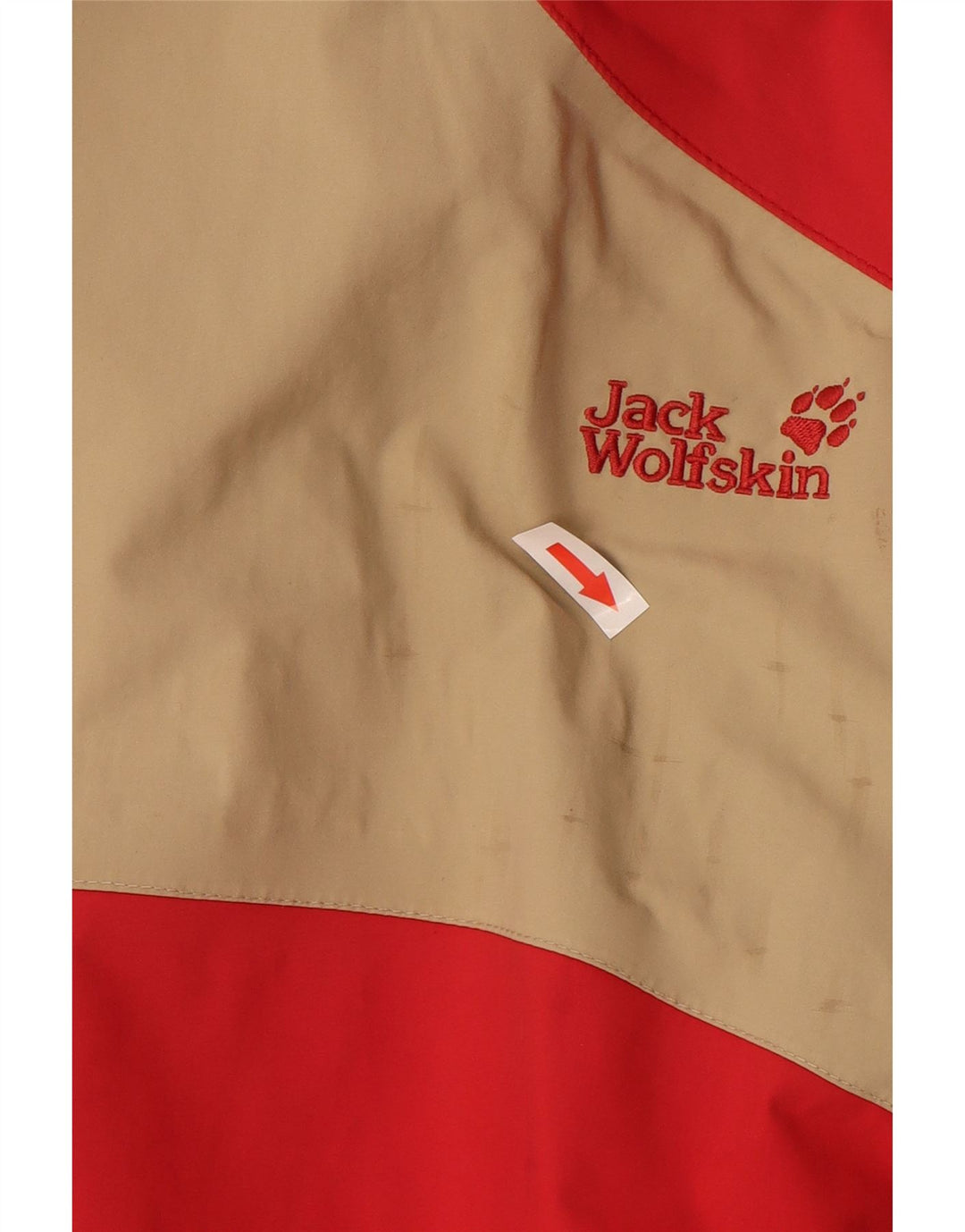 Jack Wolfskin Veste de pluie coupe ample pour femme UK 12 Rouge moyen Colourblock