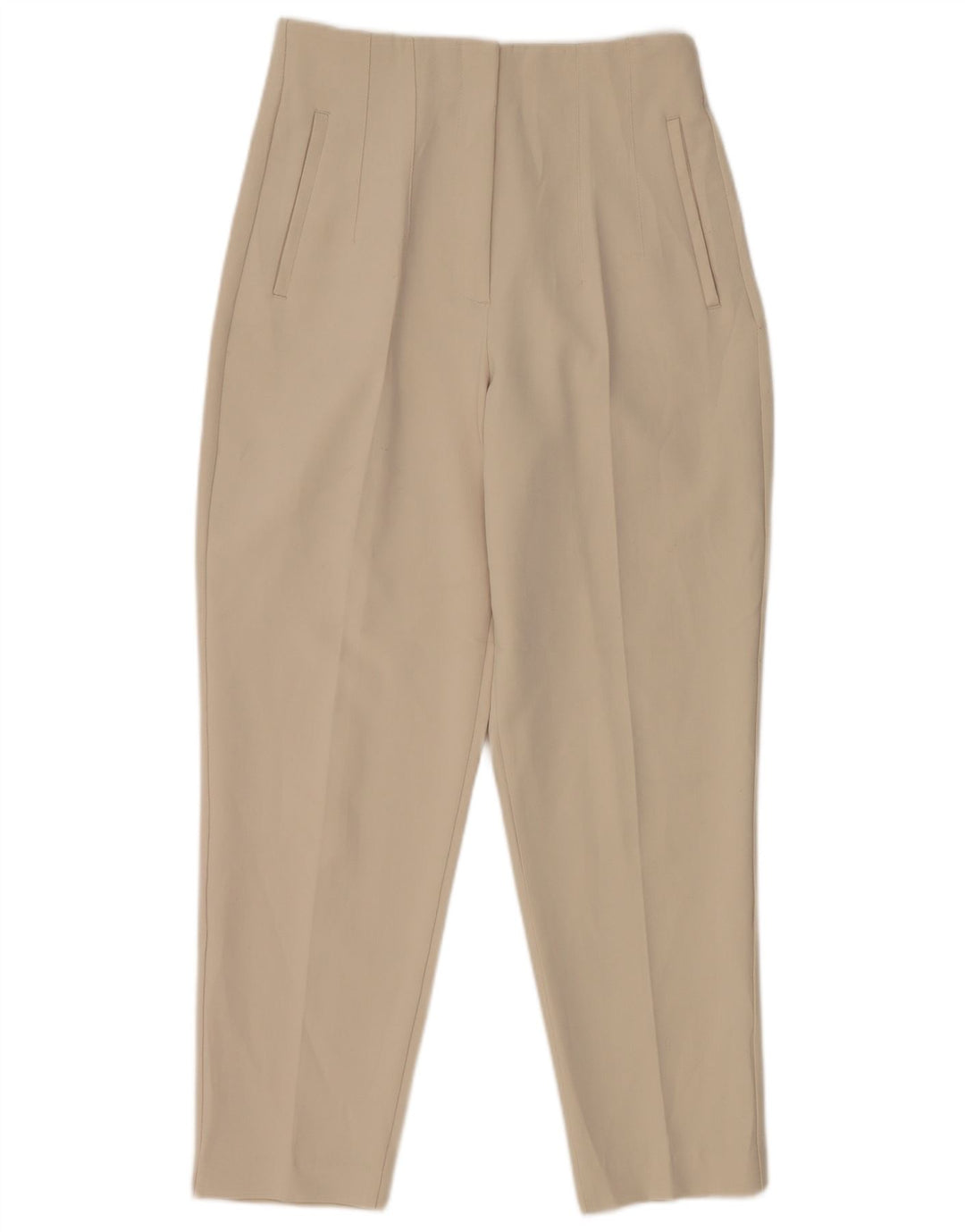 Zara Pantalon de costume fuselé pour femme Medium W28 L26 Polyester blanc cassé