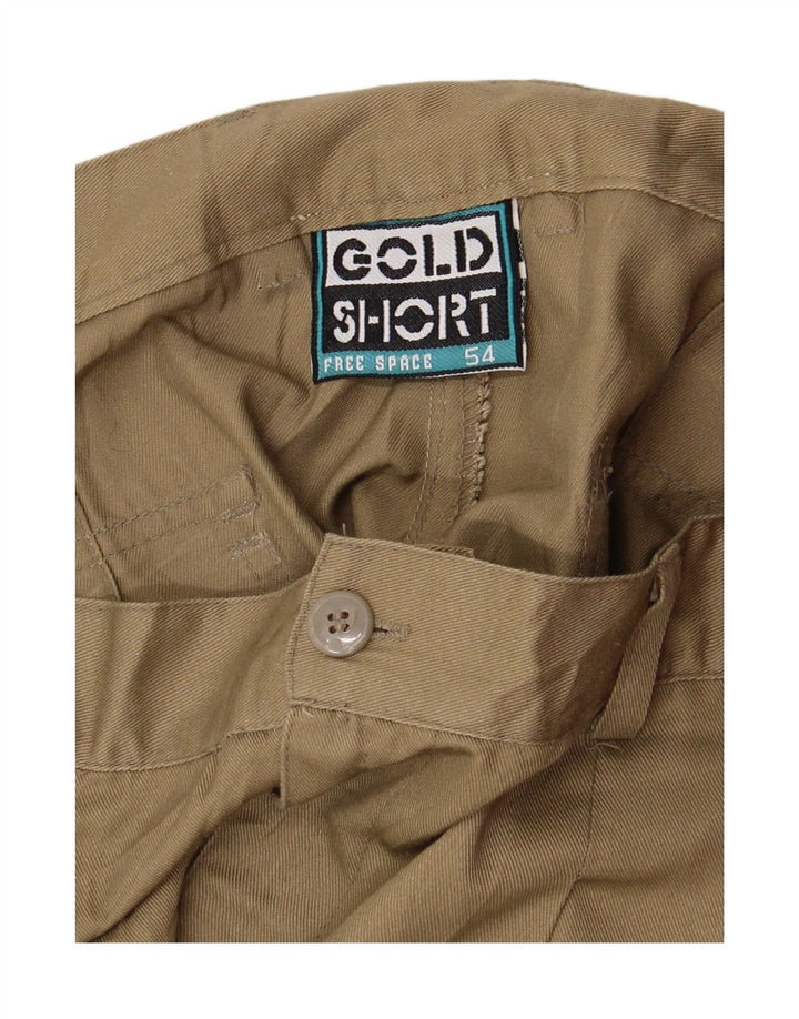 vintage Mens Pegged Chino Shorts IT 54 2XL W36 Beige Polyester