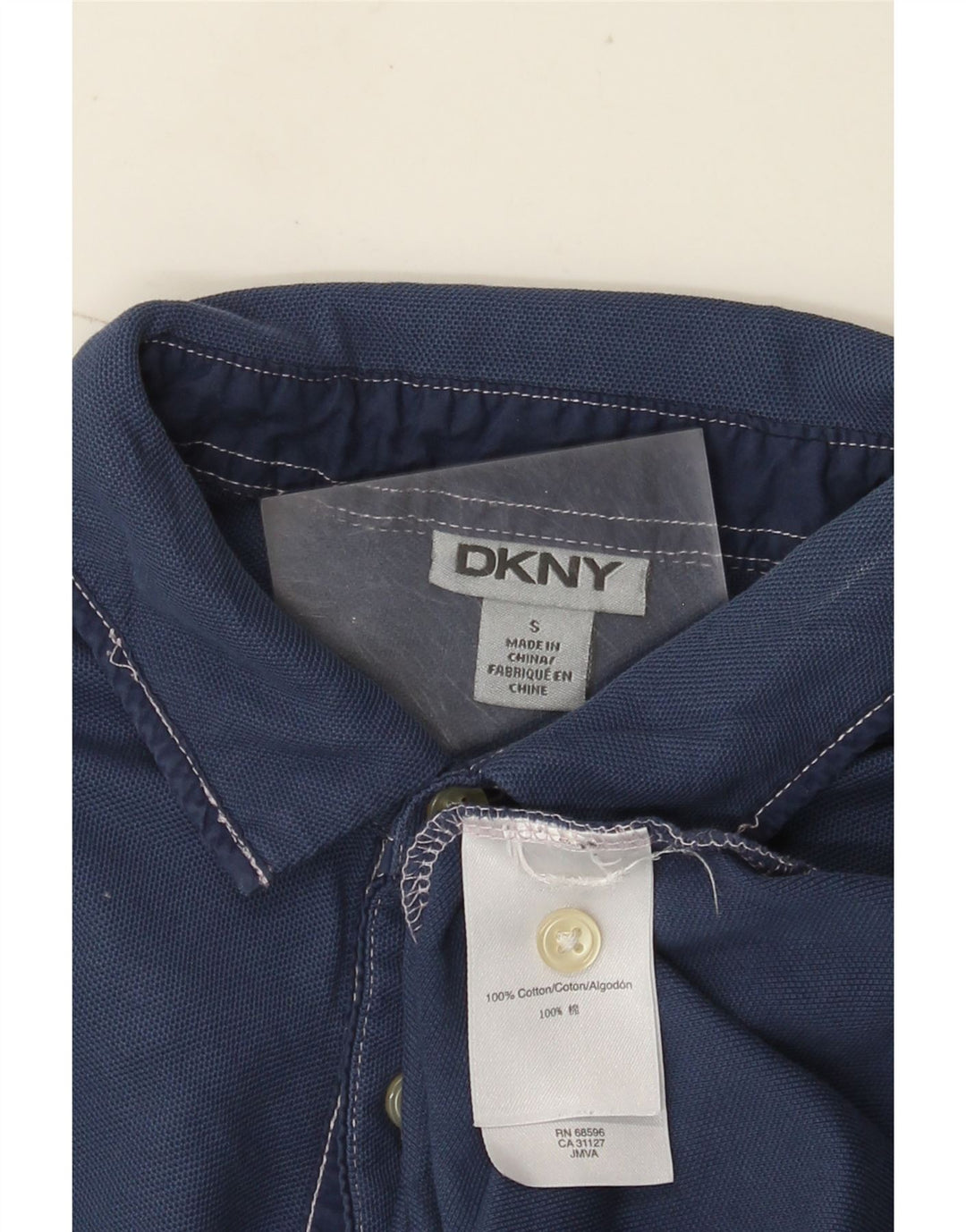 Dkny Polo Homme Petit Bleu Marine Coton