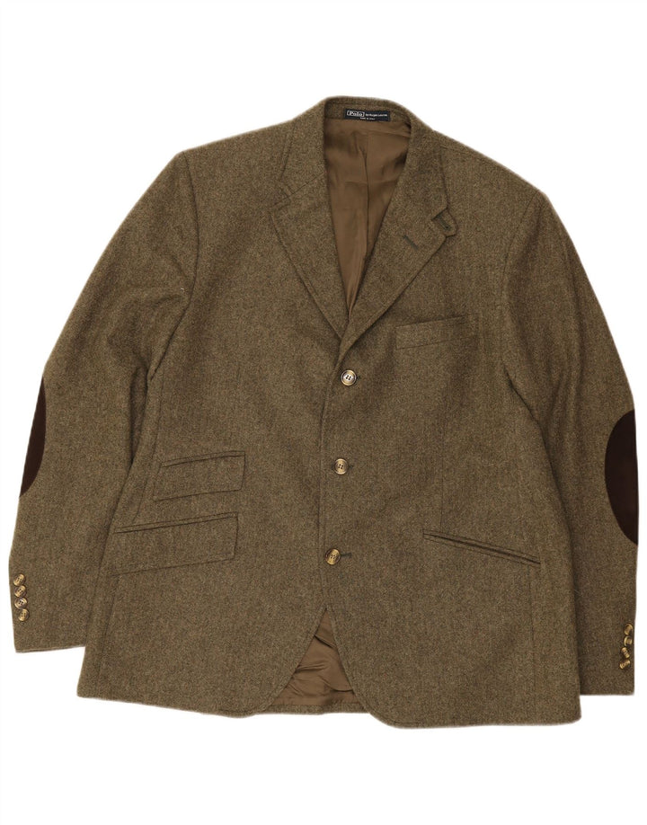 Polo Ralph Lauren Veste blazer à 3 boutons pour homme EU 56 2XL Vert à chevrons