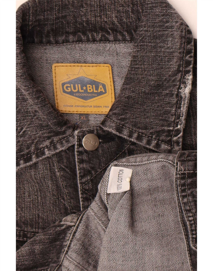 veste en denim homme vintage UK 42 XL Coton Noir