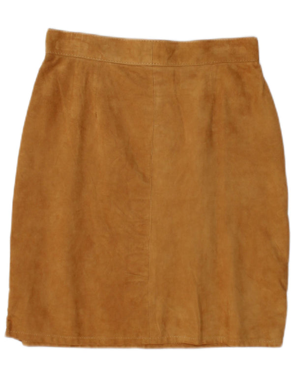 jupe en daim femme vintage IT 42 Medium W28 Cuir Beige