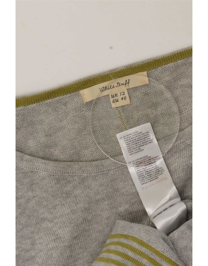 Pull White Stuff à col bateau pour femme UK 12 Gris moyen Colourblock
