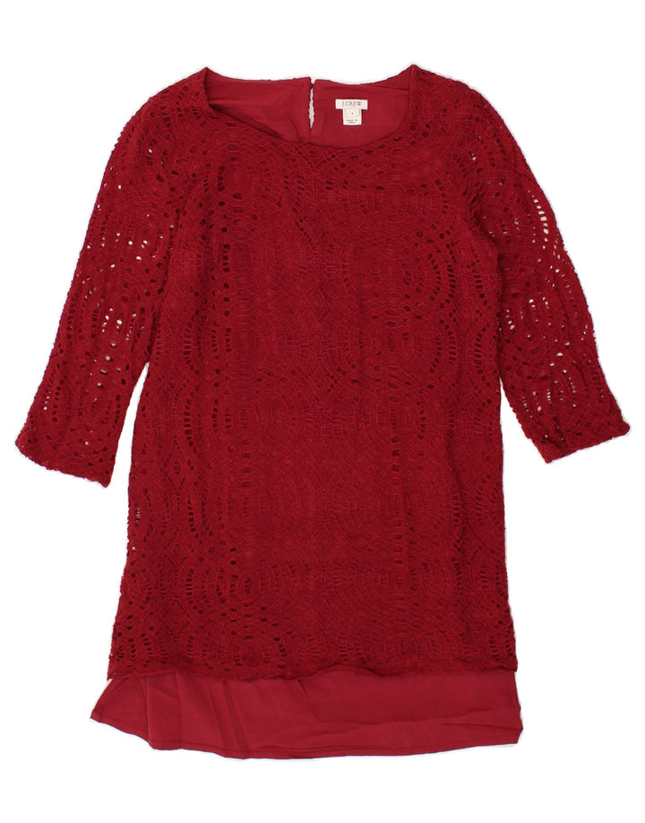 J. CREW Womens 3/4 Sleeve Basic Dress US 4 Small Burgundy Nylon Vintage J. Crew and Second-Hand J. Crew from Messina Hembry 