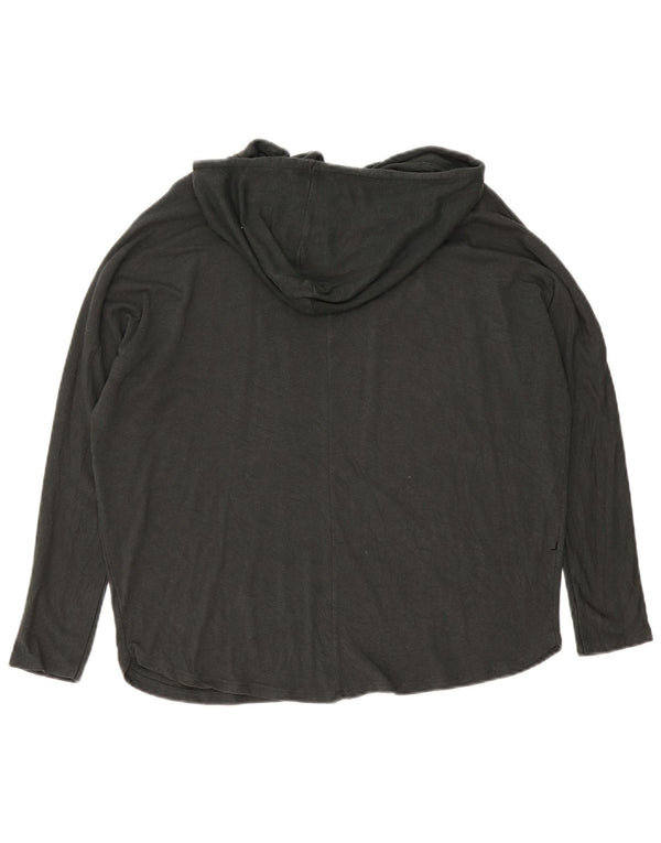Zara Haut surdimensionné à capuche et manches longues pour femme UK 10 Small Noir