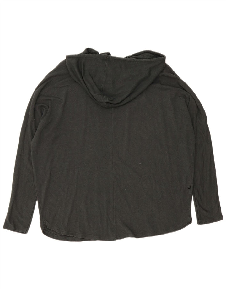 Zara Haut surdimensionné à capuche et manches longues pour femme UK 10 Small Noir